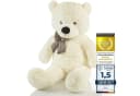 Feluna XXL Kuschelbär 120 cm Weiß Weicher Plüsch Teddy mit Schleife Bild 1