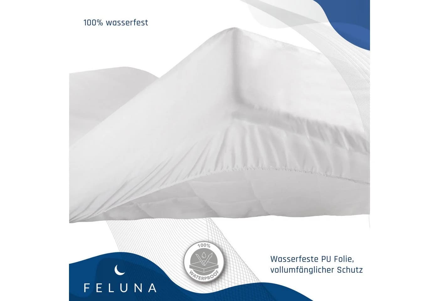 Feluna Wasserdichter Matratzenschoner Bambus-Flanell Weiß - Bild 3