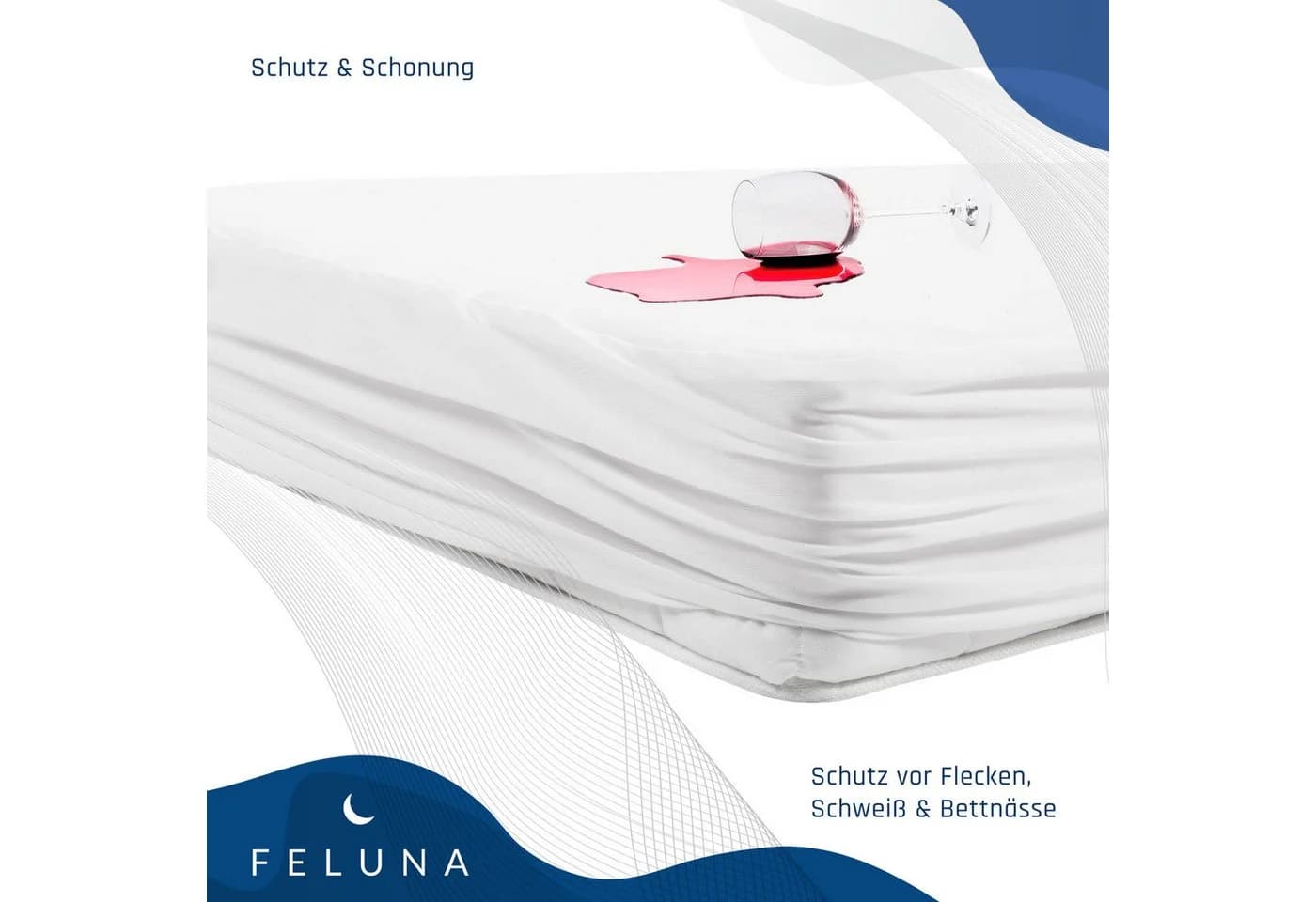 Feluna Wasserdichter Matratzenschoner Bambus-Flanell Weiß - Bild 4