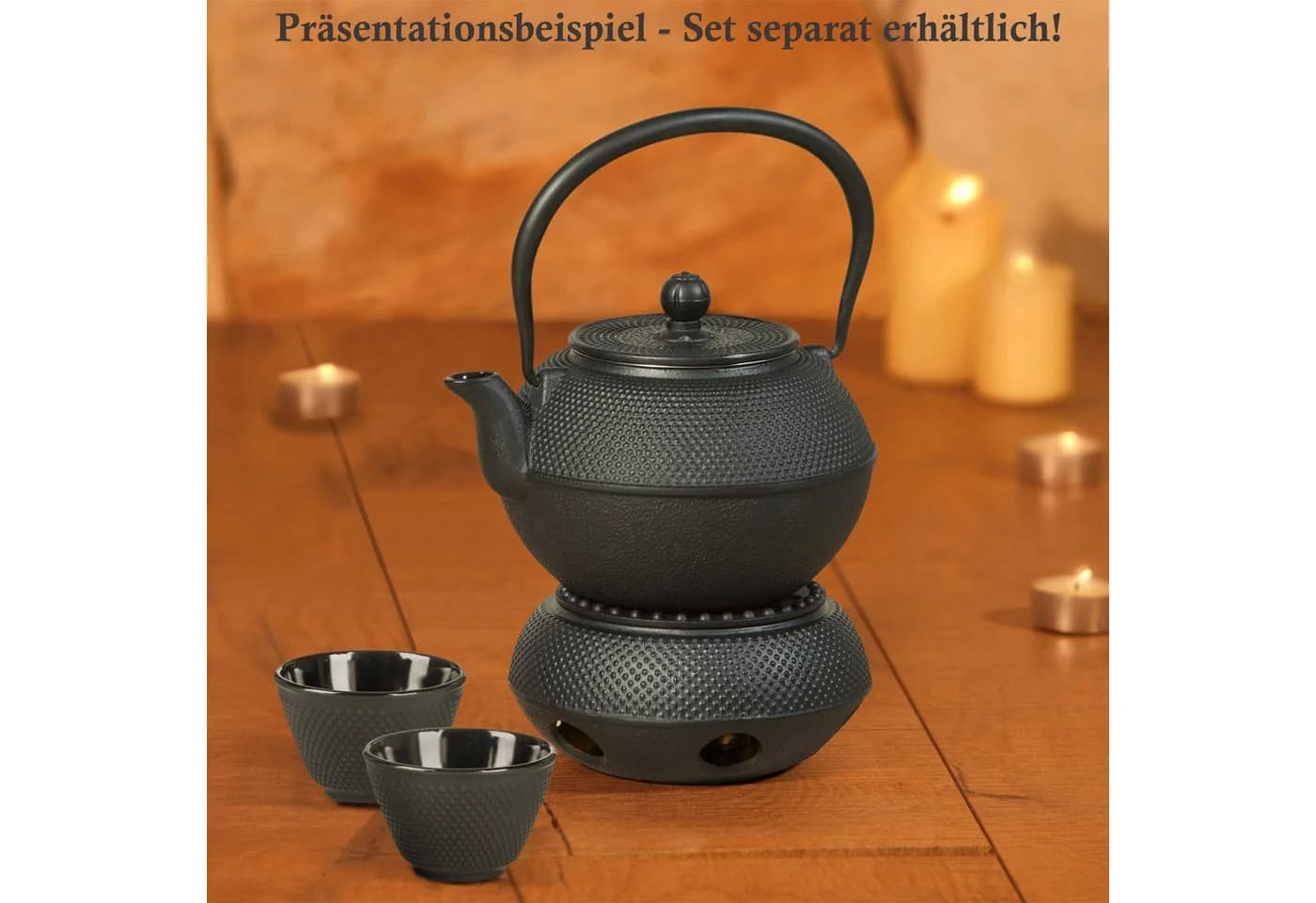 Dimono Teekanne Gusseisen mit Teebecher & Wärmer 1300ml - Bild 3
