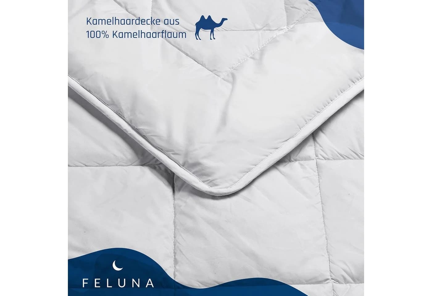Feluna Naturhaarbettdecke Kamelhaar Ganzjahresdecke Weiß