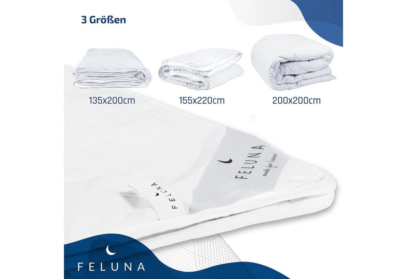 Feluna Naturhaarbettdecke Kamelhaar Ganzjahresdecke Weiß - Bild 4
