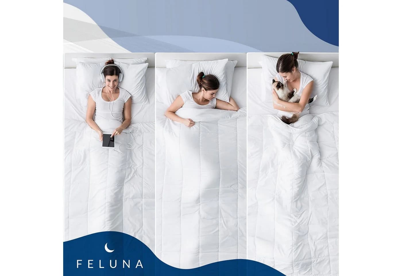 Feluna Naturhaarbettdecke Kamelhaar Ganzjahresdecke Weiß - Bild 5