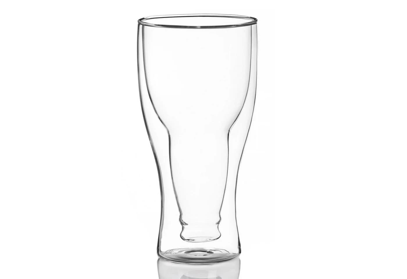 Dimono Doppelwandiges Bierglas 330ml Invertiertes Design Borosilikatglas