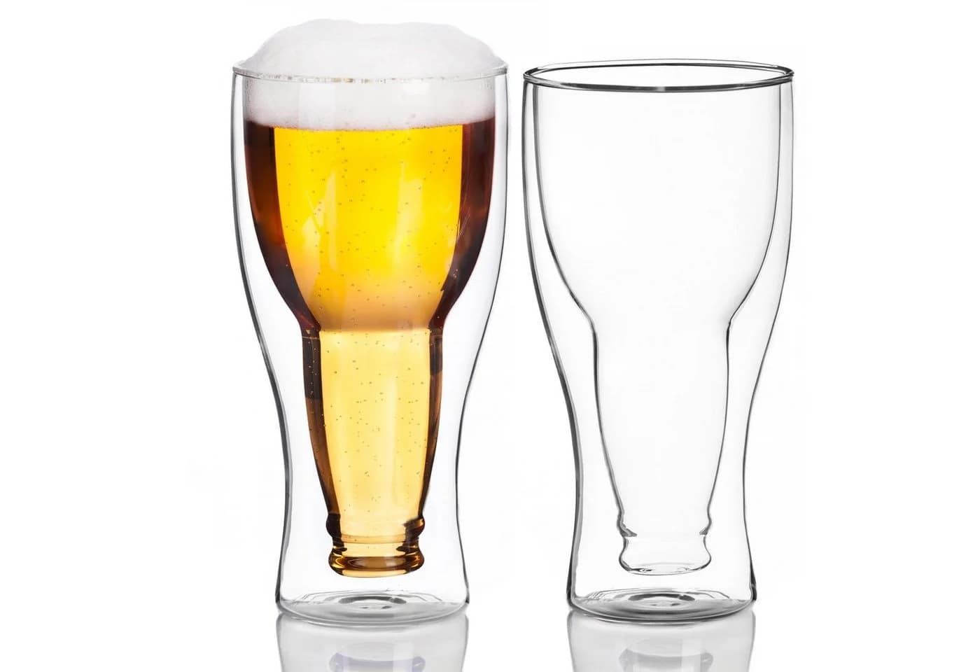 Dimono Doppelwandiges Bierglas 330ml Invertiertes Design Borosilikatglas - Bild 2