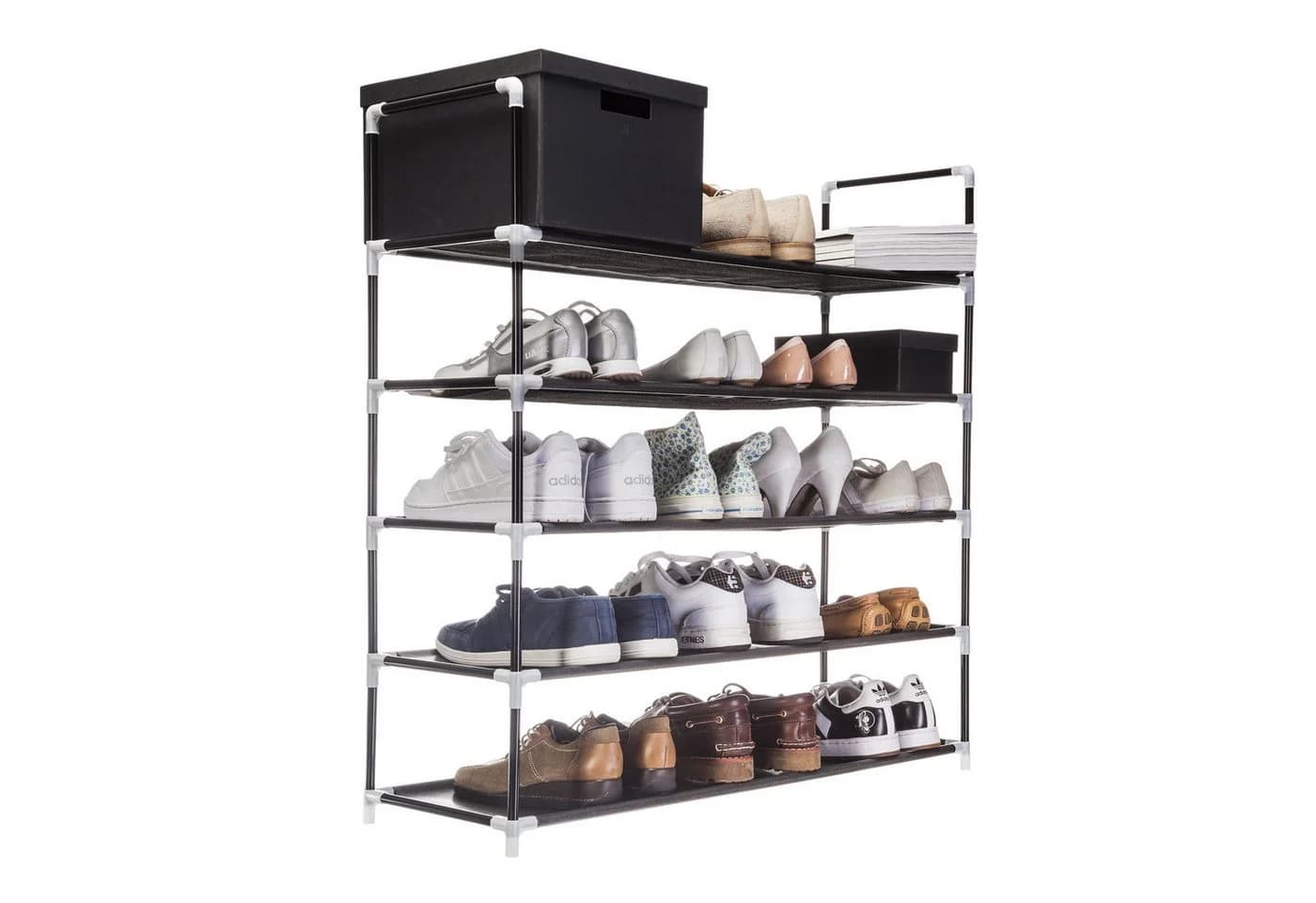 Goods+Gadgets Schuhregal XXL für 25 Paar Schuhe Schwarz Aluminium - Bild 2