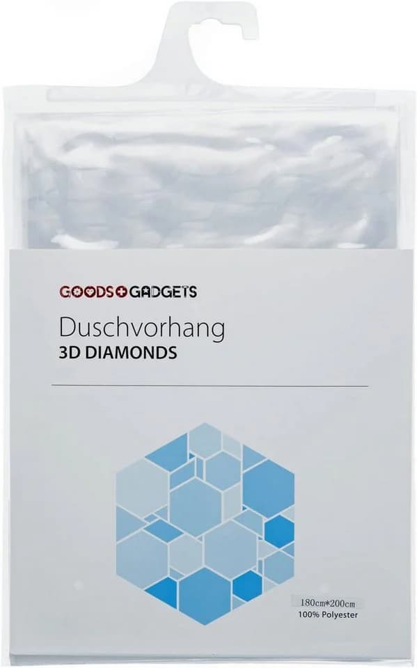 Goods+Gadgets Duschvorhang 3D Optische Täuschung Transparent Weiß - Bild 4