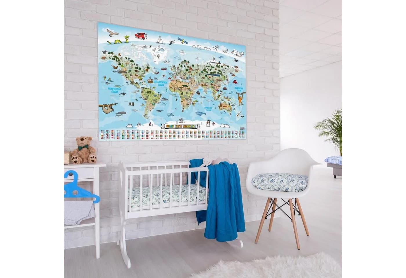 Goods+Gadgets XXL Kinder Weltkarte Handgezeichnet Bunt Poster - Bild 3