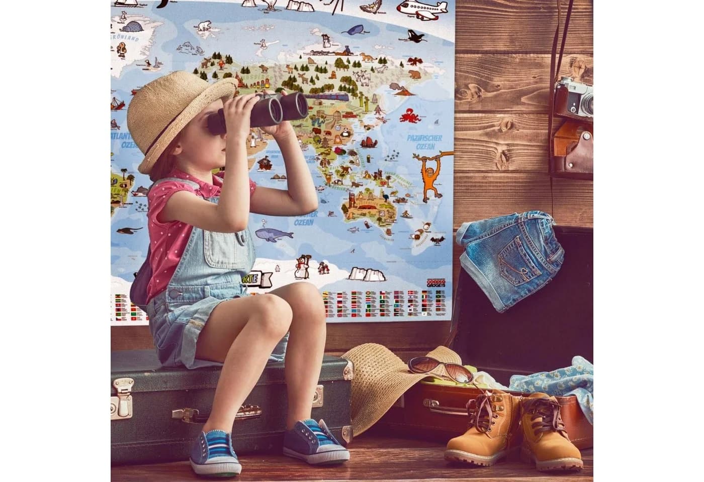 Goods+Gadgets XXL Kinder Weltkarte Handgezeichnet Bunt Poster - Bild 5
