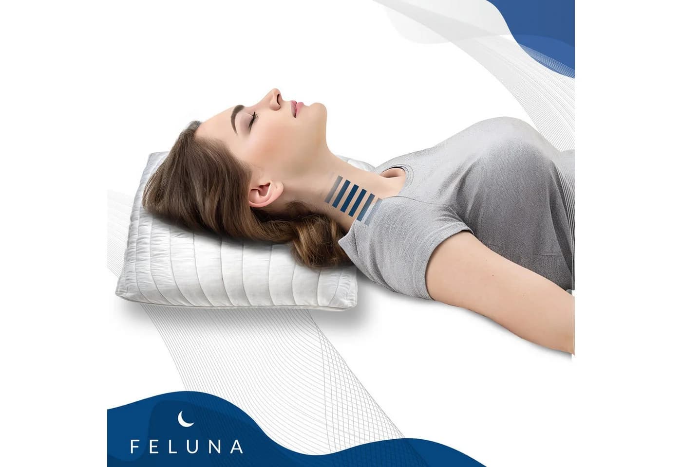 Feluna Kopfkissen 100% Kamelhaarflaum Ergonomisch Atmungsaktiv - Bild 5