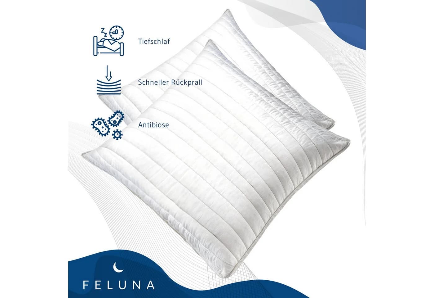 Feluna Kopfkissen Kamelhaar 100% Kamelhaarflaum Ergonomisch Atmungsaktiv - Bild 3