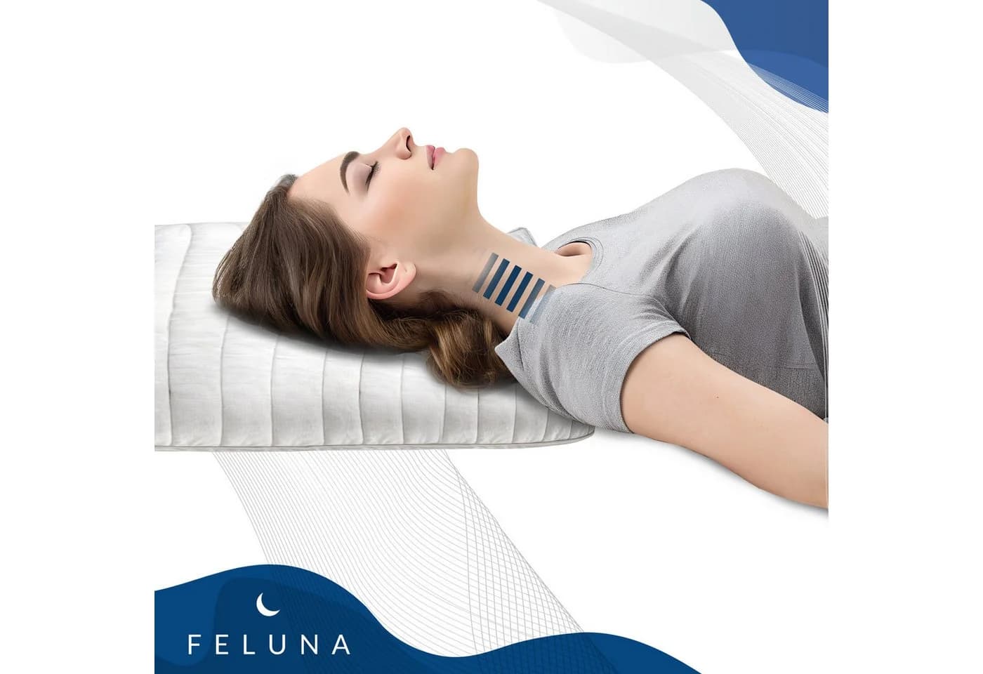 Feluna Kopfkissen Kamelhaar 100% Kamelhaarflaum Ergonomisch Atmungsaktiv - Bild 5