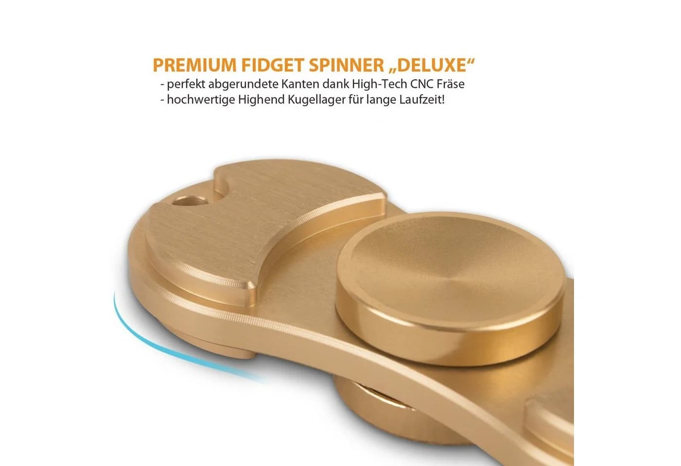 Goods+Gadgets Metall Fidget Spinner Deluxe Gold - Bild 4