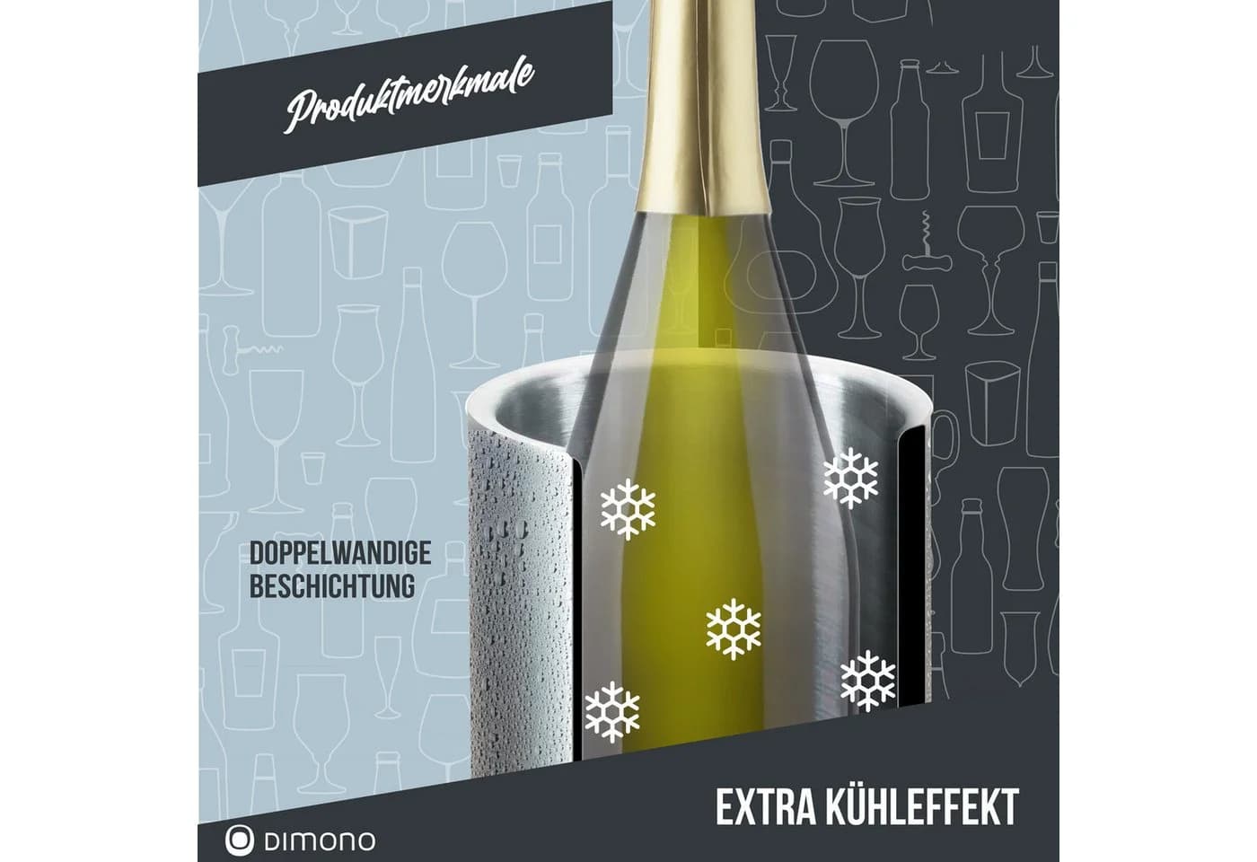 Dimono Wein- und Sektkühler Edelstahl XXL 1,5L - Bild 3