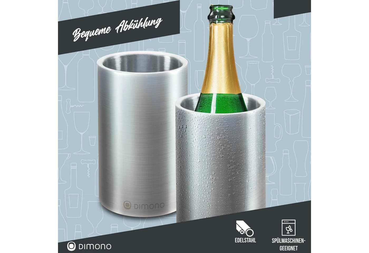 Dimono Wein- und Sektkühler Edelstahl XXL 1,5L - Bild 4