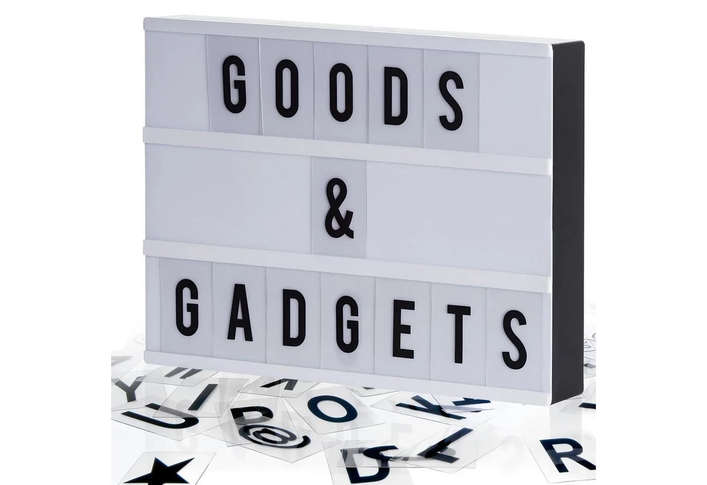 Goods+Gadgets LED Lichtbox mit Buchstaben - Botschaftsbox Schwarz/Weiß - Bild 2