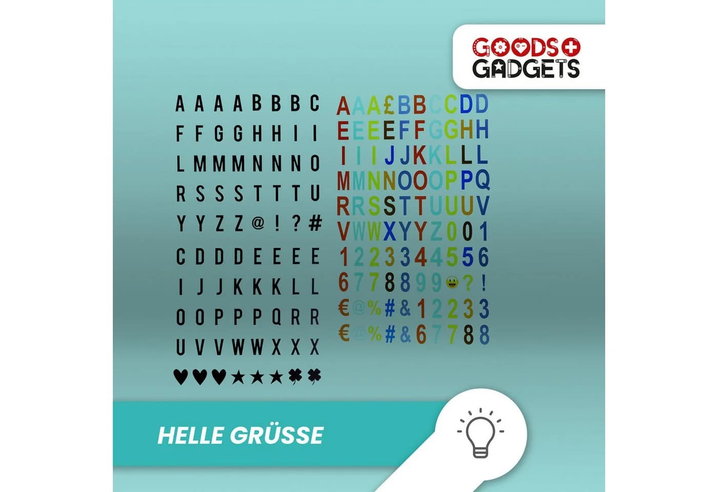 Goods+Gadgets LED Lichtbox mit Buchstaben - Botschaftsbox Schwarz/Weiß - Bild 5