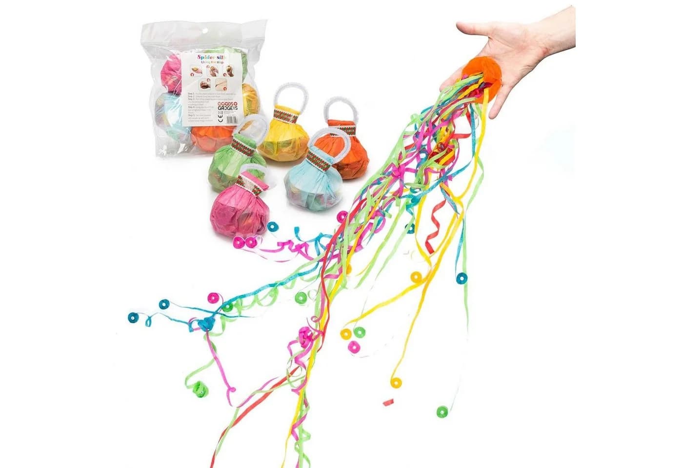 Goods+Gadgets 5x Konfetti Krepppapier Luftschlangen-PartyLuftschlangen, Party Popper