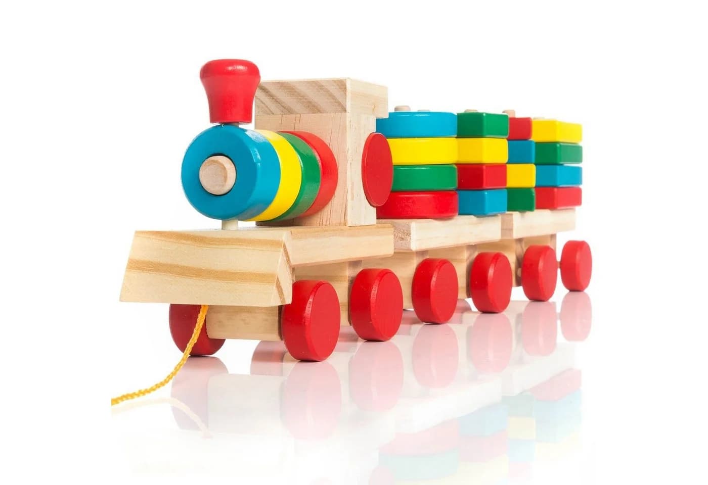 all Kids United Spielzeug-Eisenbahn Holz-Zug 16-tlg. Bunt Lernspielzeug - Bild 2