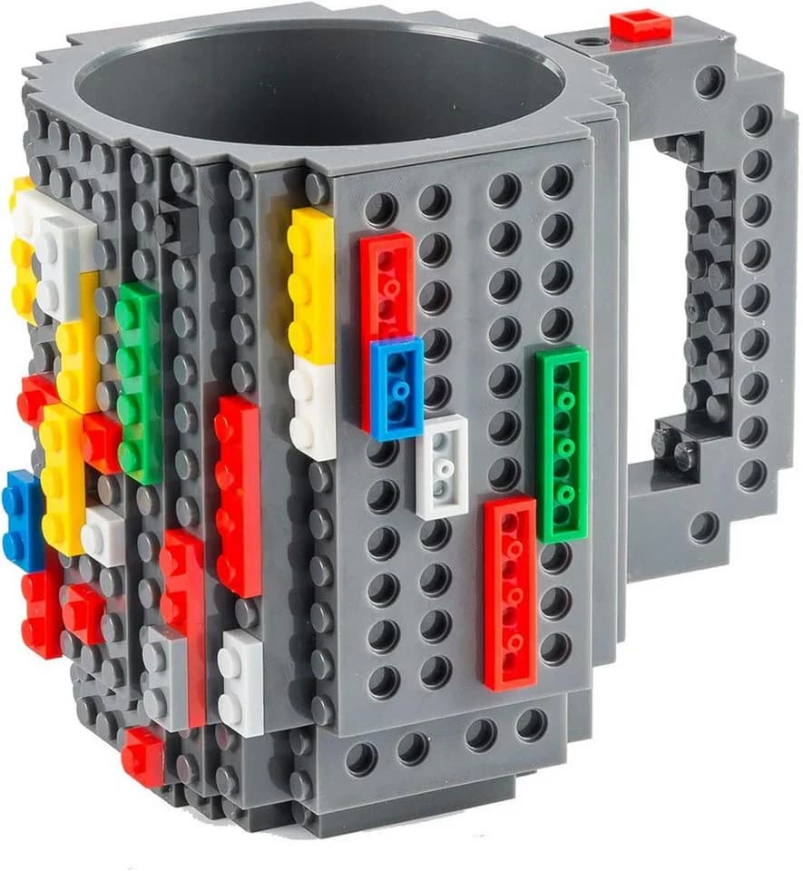 Goods+Gadgets Baustein Tasse 350ml grau LEGO-kompatibel - Bild 2