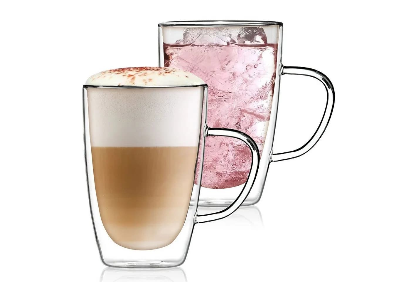 Dimono Doppelwandglas 300 ml mit Griff aus Borosilikatglas