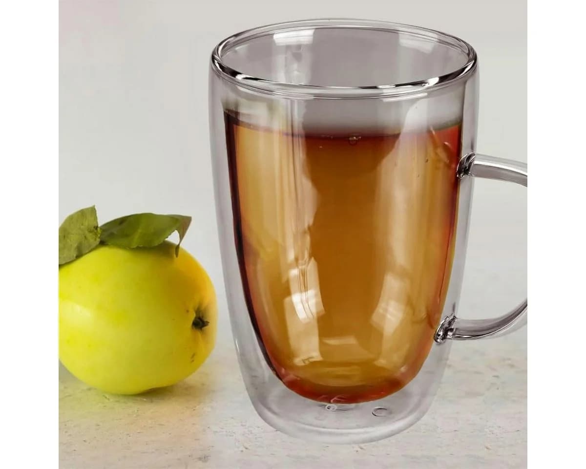 Dimono Doppelwandglas 300 ml mit Griff aus Borosilikatglas - Bild 5
