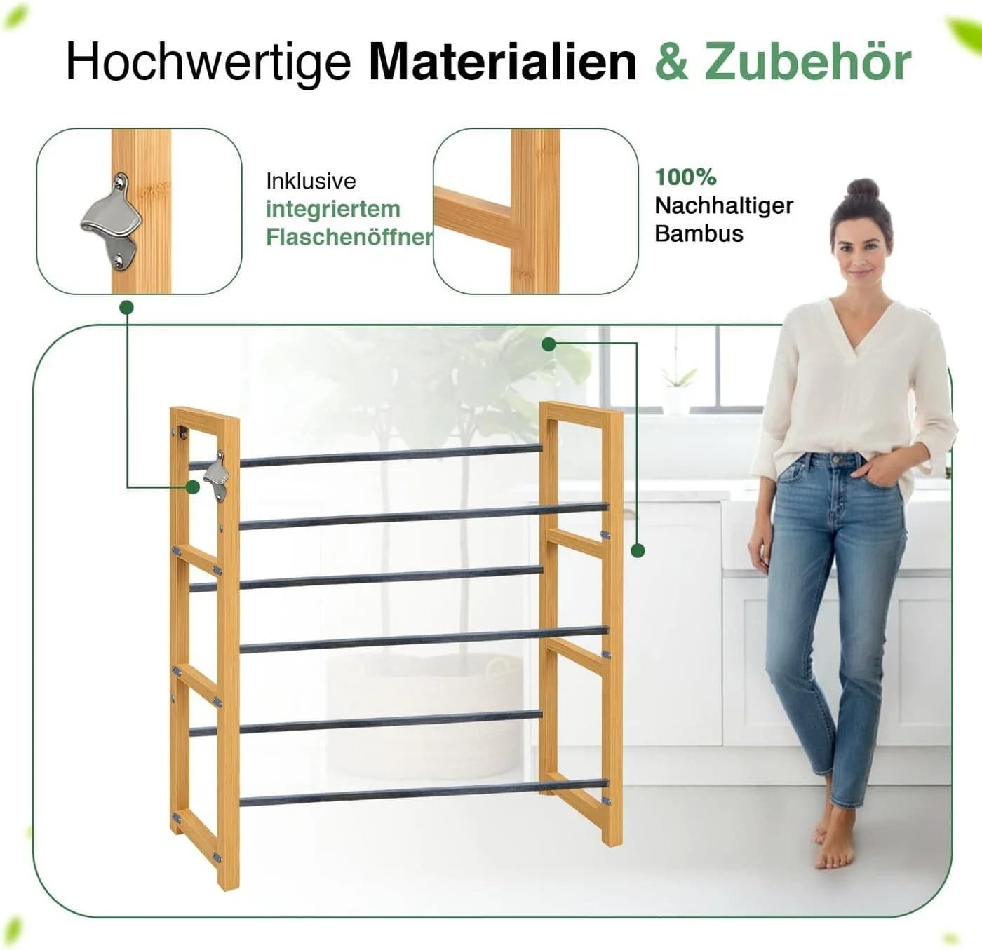 Dimono Bambus Getränkekistenregal für 2/3/6 Kisten - Bild 5