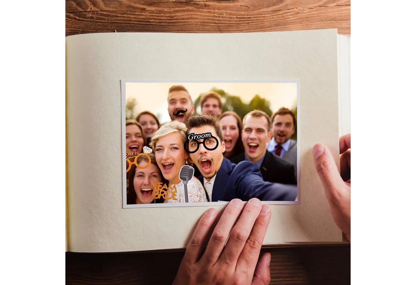 Goods+Gadgets Papier-Foto-Requisiten Set Hochzeit Selfie Sticks - Bild 4