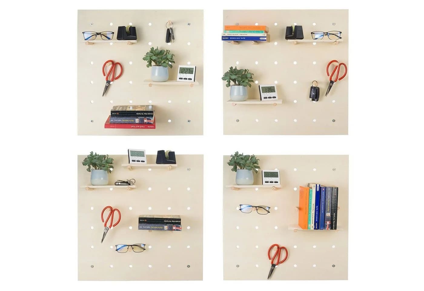 Goods+Gadgets Wandregal Pegboard Werkzeugwand Stecktafel Organizer FSC-Holz