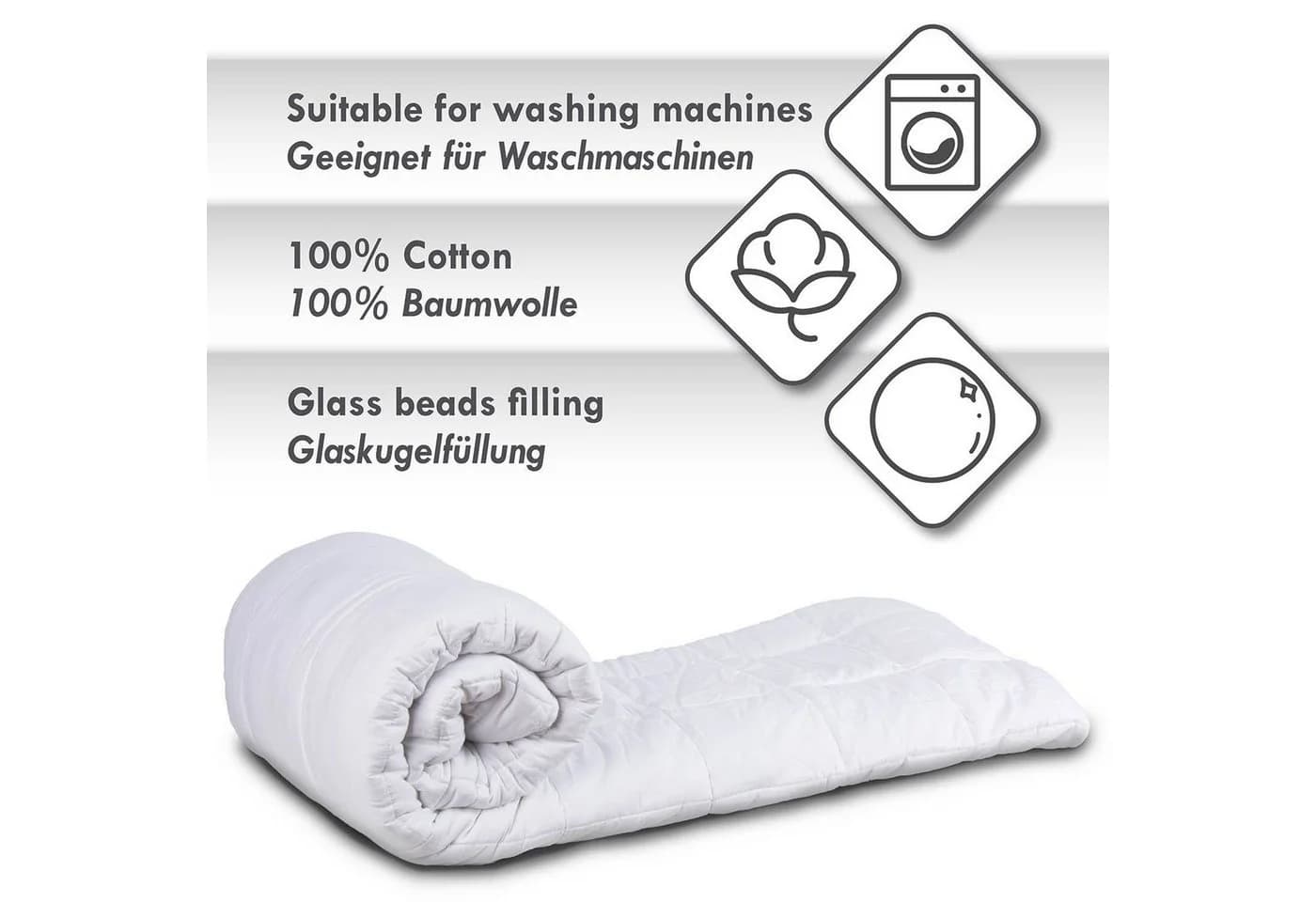 Feluna Gewichtsdecke 8 kg Grau Therapiedecke Baumwolle - Bild 3