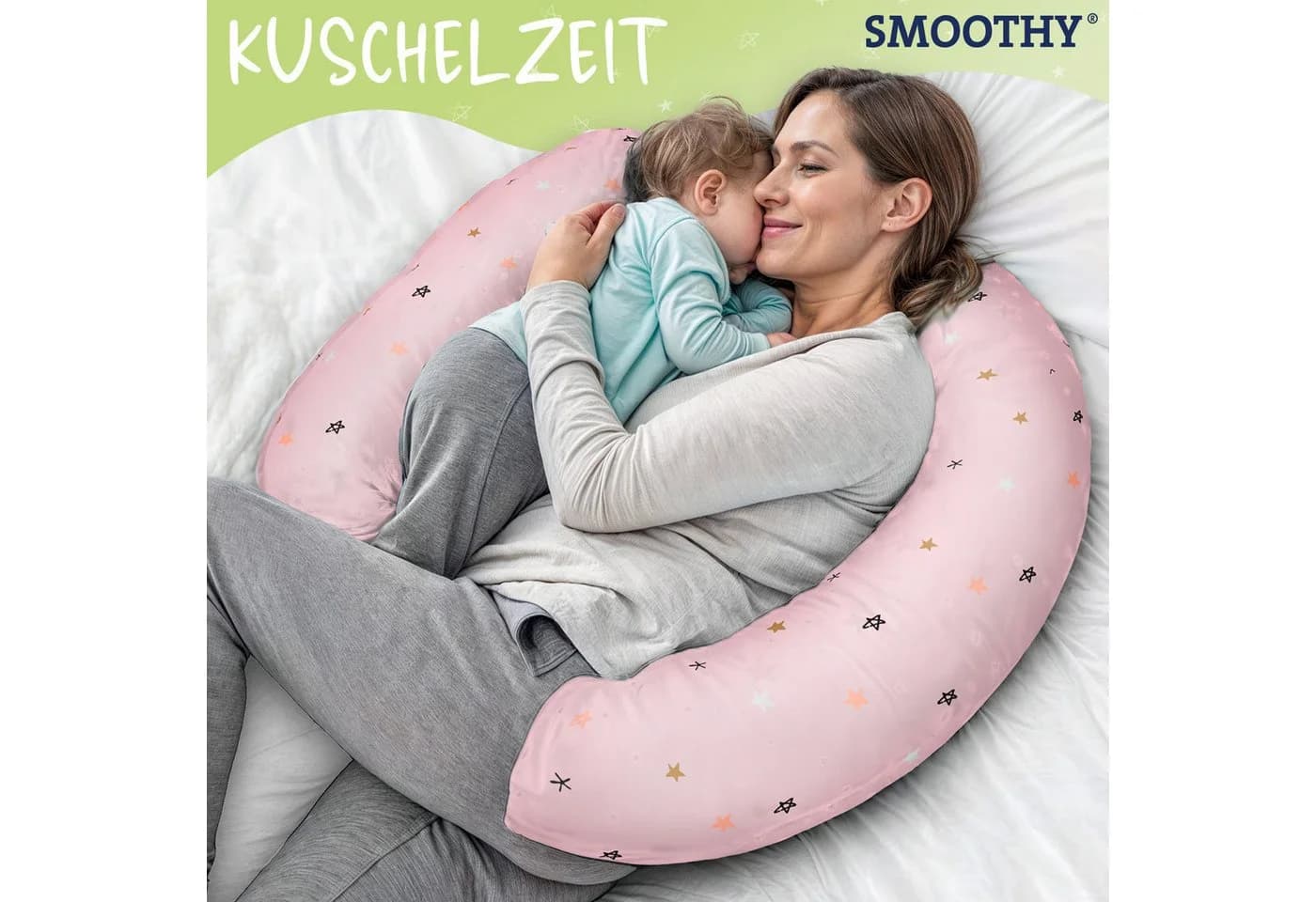 Smoothy Stillkissen Schwangerschafts- & Stillkissen – Seitenschläferkissen Rosa