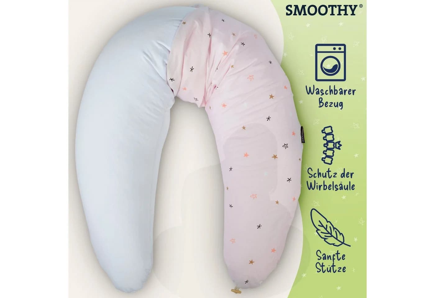 Smoothy Stillkissen Schwangerschafts- & Stillkissen – Seitenschläferkissen Rosa - Bild 4