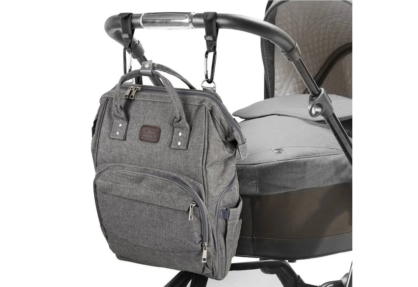 All Kids United Klebehaken Karabiner Kinderwagenhaken – Universeller Haken für Wickeltaschen - Bild 4