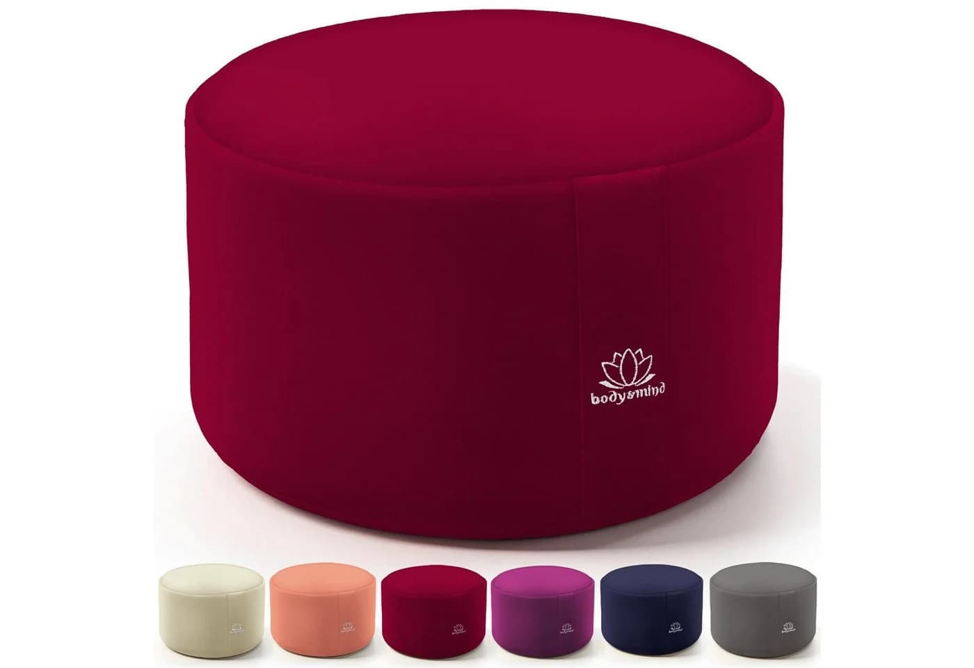 Body & Mind Meditationskissen Rotes Rundes Yogakissen EPS-Perlen - Bild 2