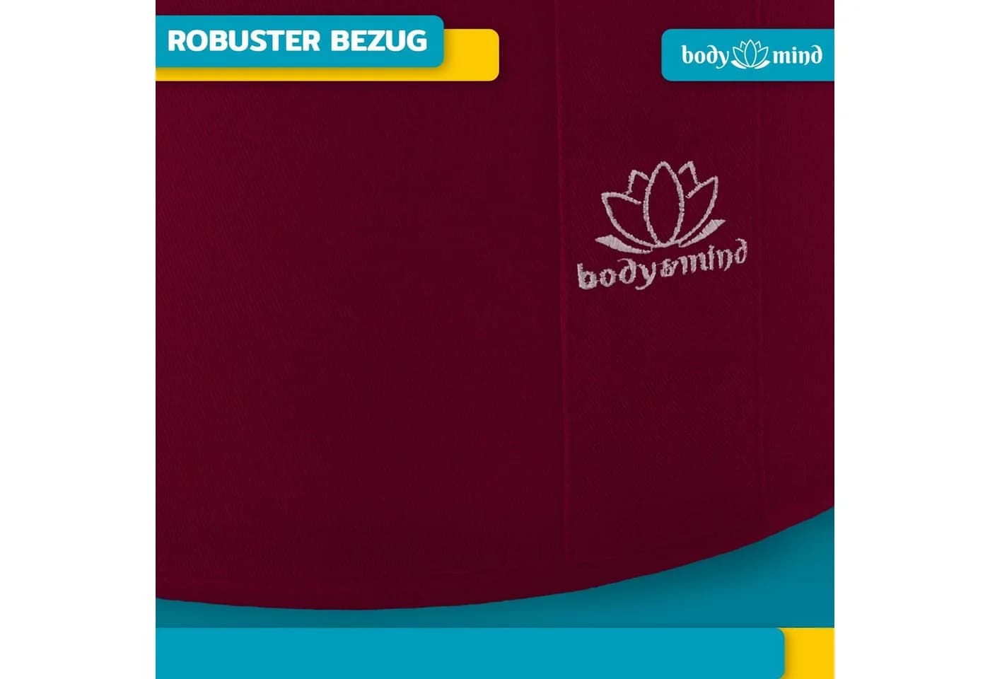 Body & Mind Meditationskissen Rotes Rundes Yogakissen EPS-Perlen - Bild 3