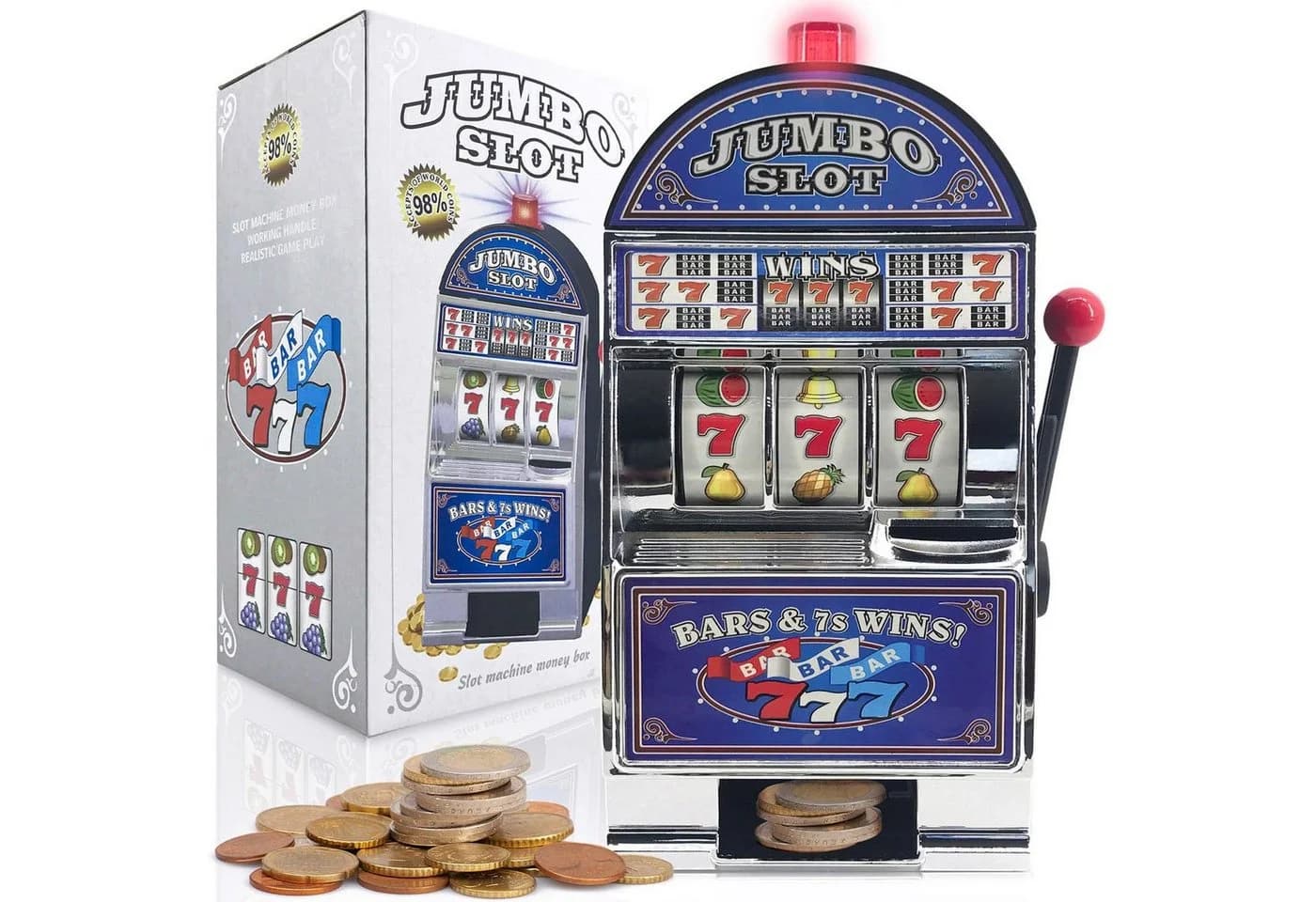 Goods+Gadgets Spardose Einarmiger Bandit Slot Machine Rot/Gold mit Licht & Sound - Bild 2