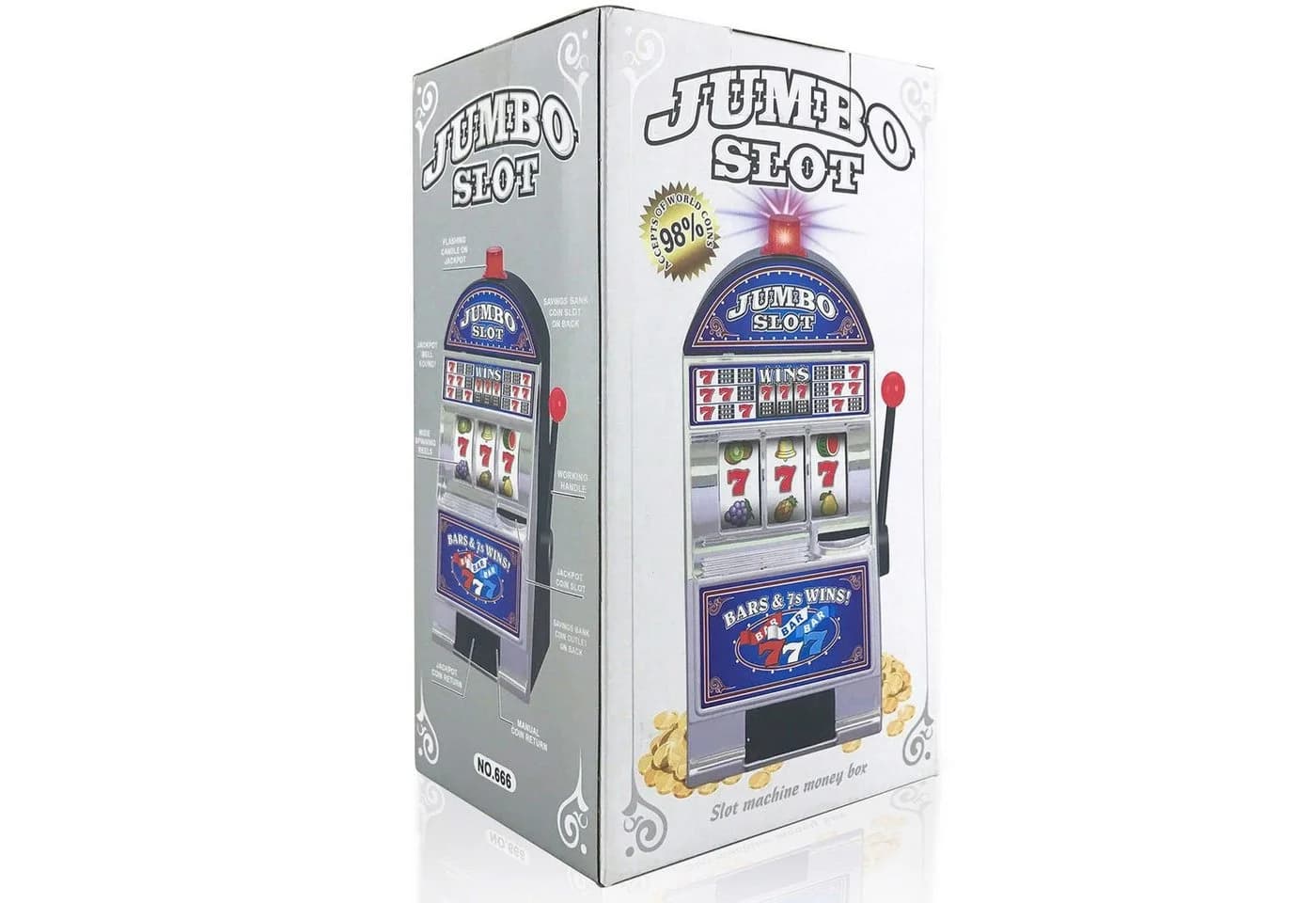 Goods+Gadgets Spardose Einarmiger Bandit Slot Machine Rot/Gold mit Licht & Sound - Bild 5