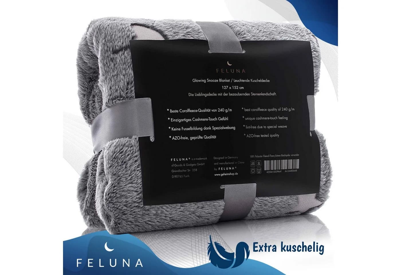 Feluna Wohndecke Im Dunkeln Leuchtend Sternen-Muster Mikrofaser Kinder - Bild 4
