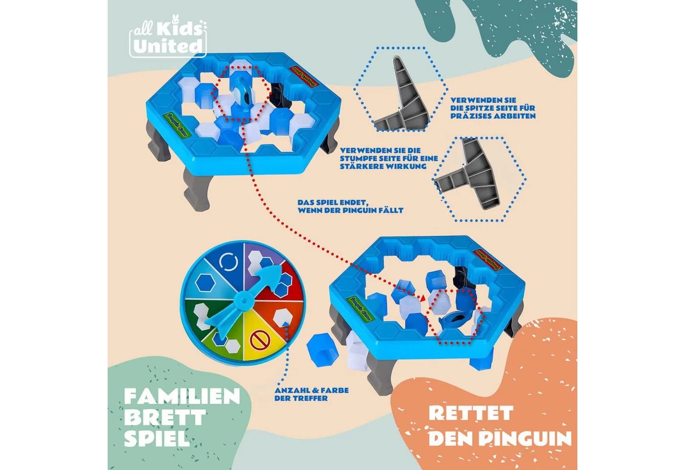 ALL KIDS UNITED Rettet den Pinguin Brettspiel - Familienspiel 3-12 - Bild 5