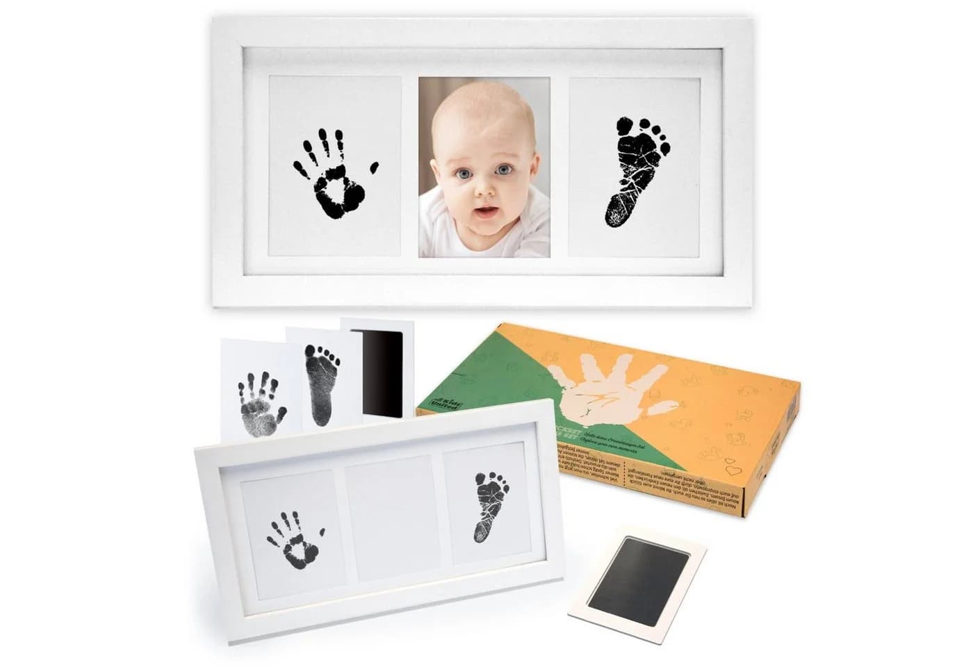 all Kids United Baby Fotorahmen Hand- und Fußabdruck Set Holzrahmen - Bild 2