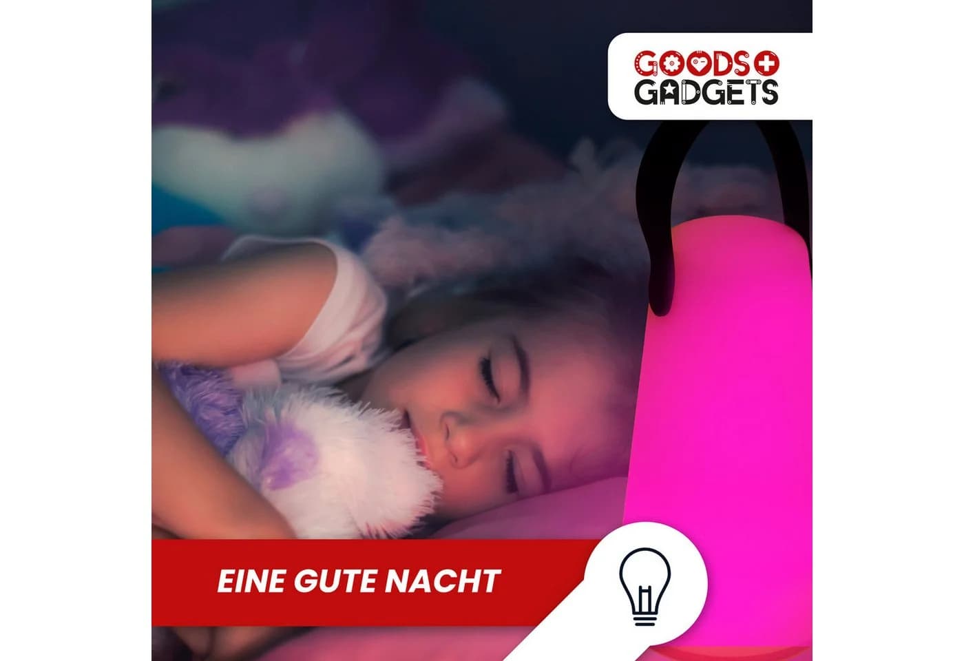 Goods+Gadgets LED Tischleuchte Kabellos Farbwechsel USB Aufladbar - Bild 4