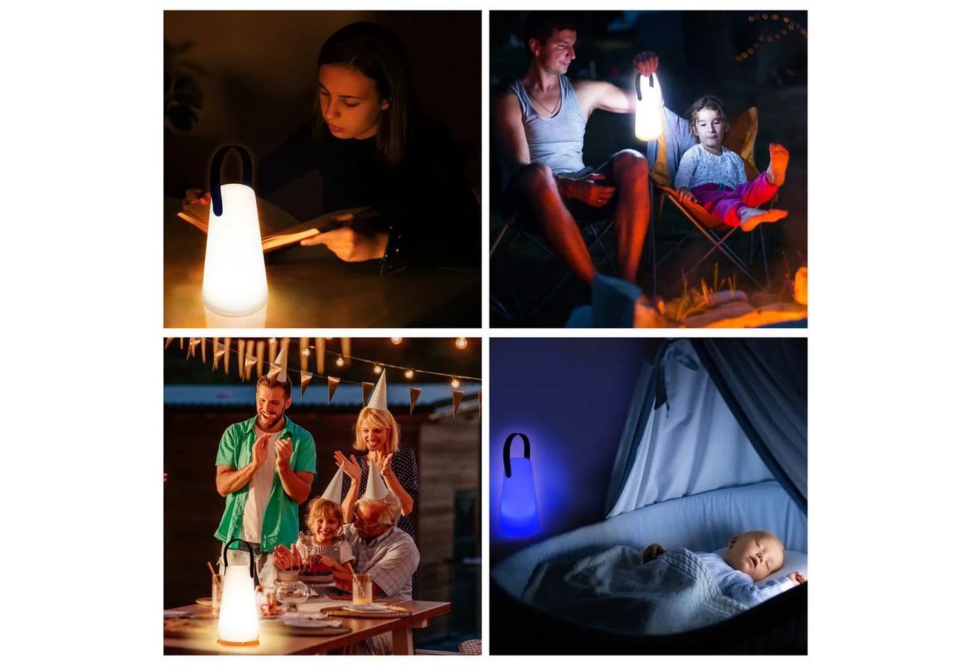 Goods+Gadgets LED Tischleuchte Kabellos Farbwechsel USB Aufladbar - Bild 5