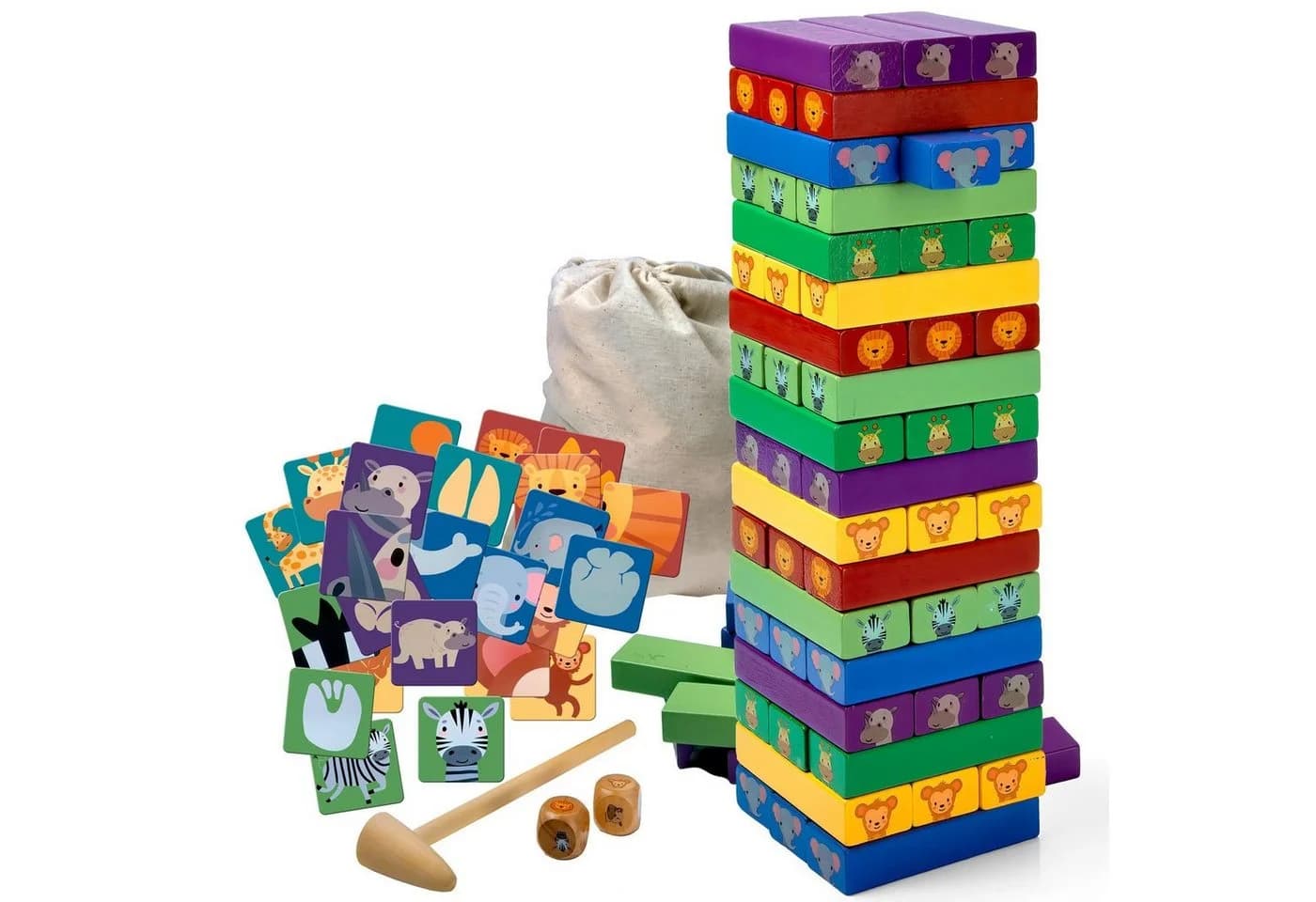 ALL KIDS UNITED Wackelturm-Spiel für Kinder – Lernspielzeug aus Holz