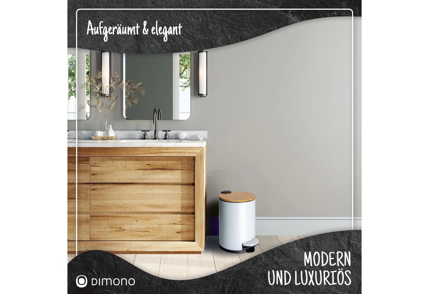 Dimono Treteimer 3L & 5L mit Fußpedal und Deckel Weiß - Bild 5