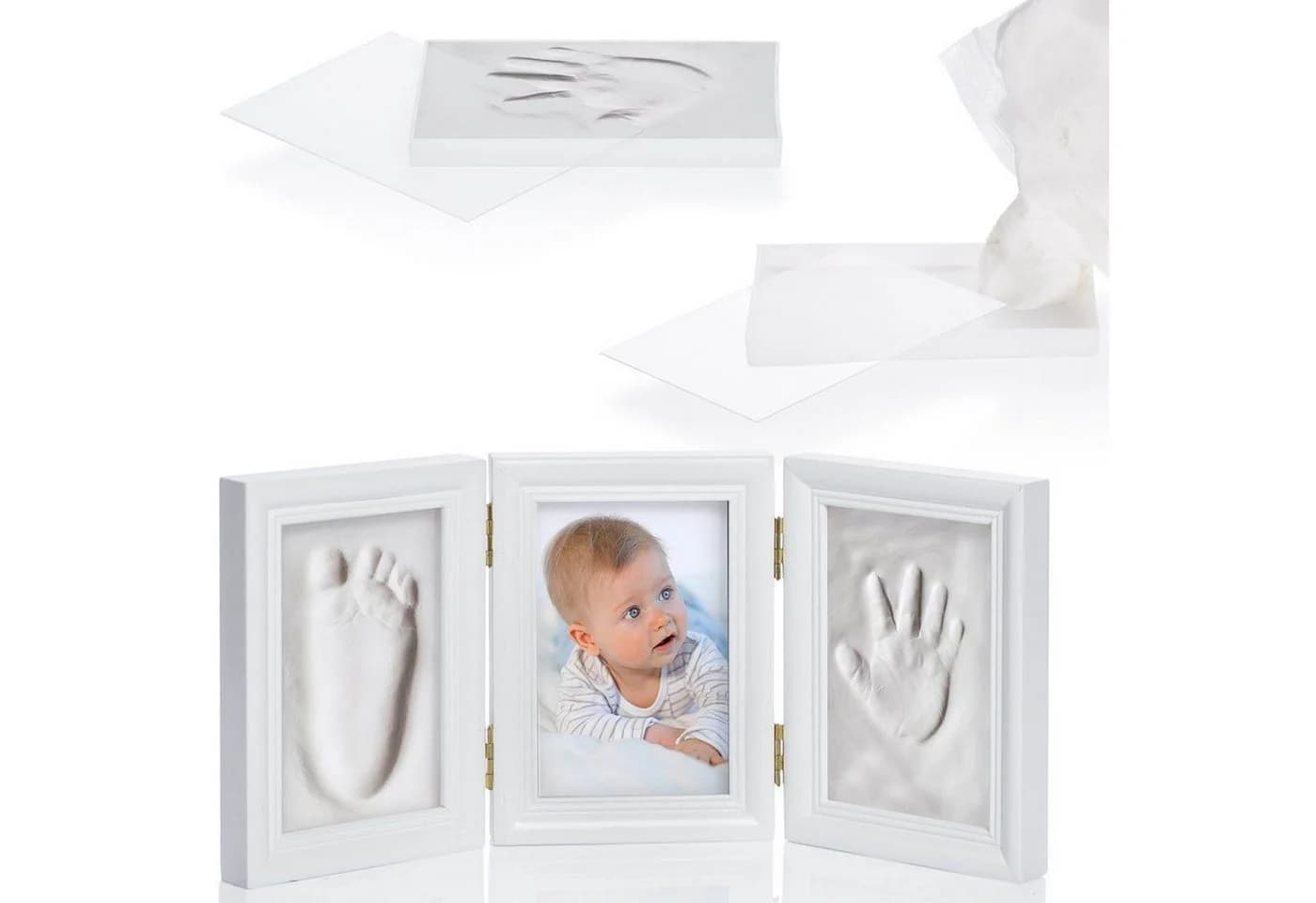 all Kids United Baby Fotorahmen mit Gipsabdruck Set - Hand- & Fußabdruck - Bild 5