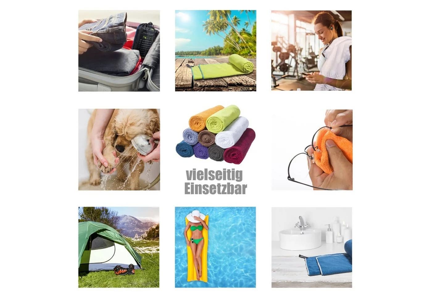 LightDry Reisehandtuch Grün Mikrofaser Leichtes Sport- und Strandhandtuch - Bild 5