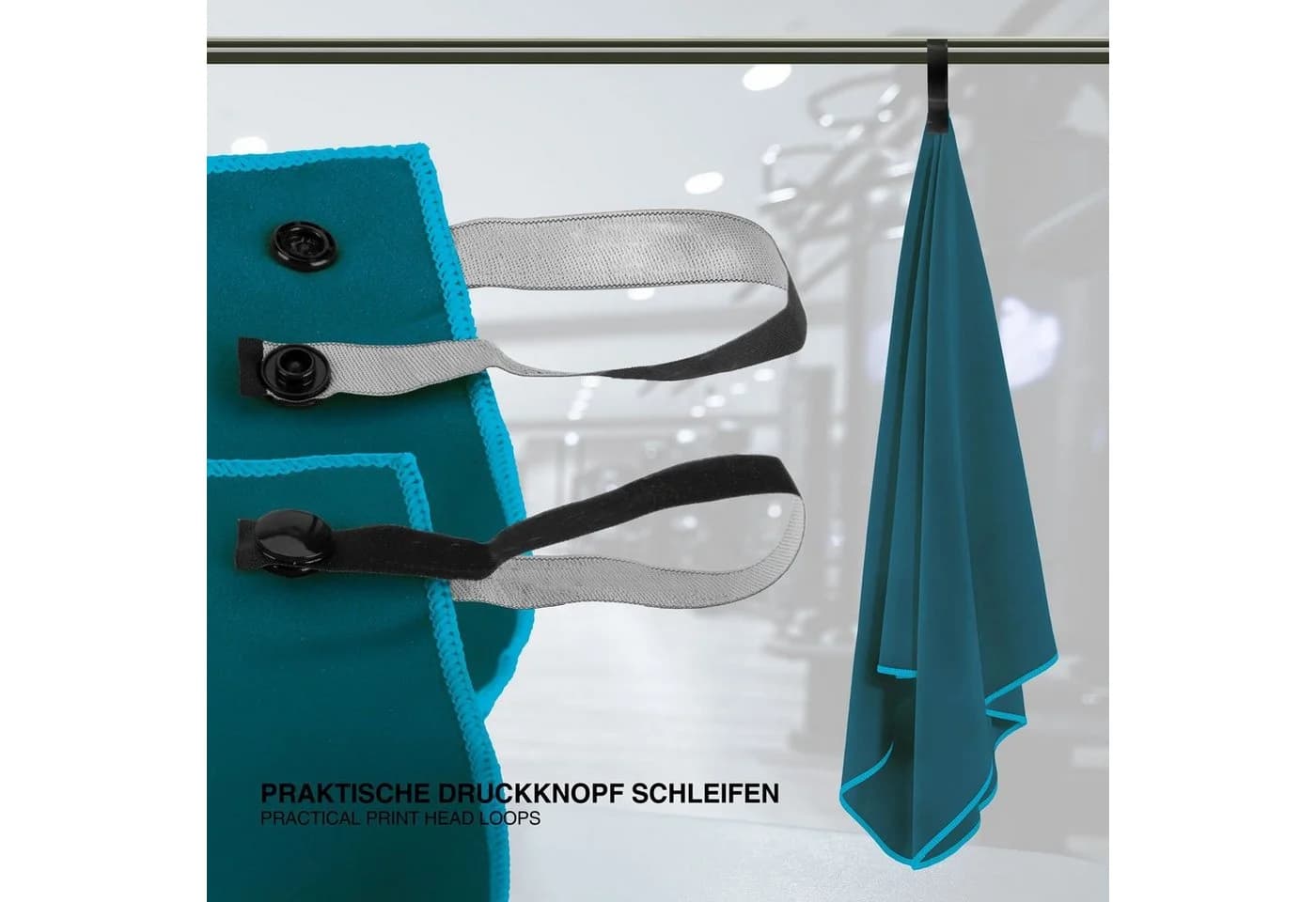 LightDry Sporthandtuch Mikrofaser Leicht Antibakteriell Dunkel Türkis