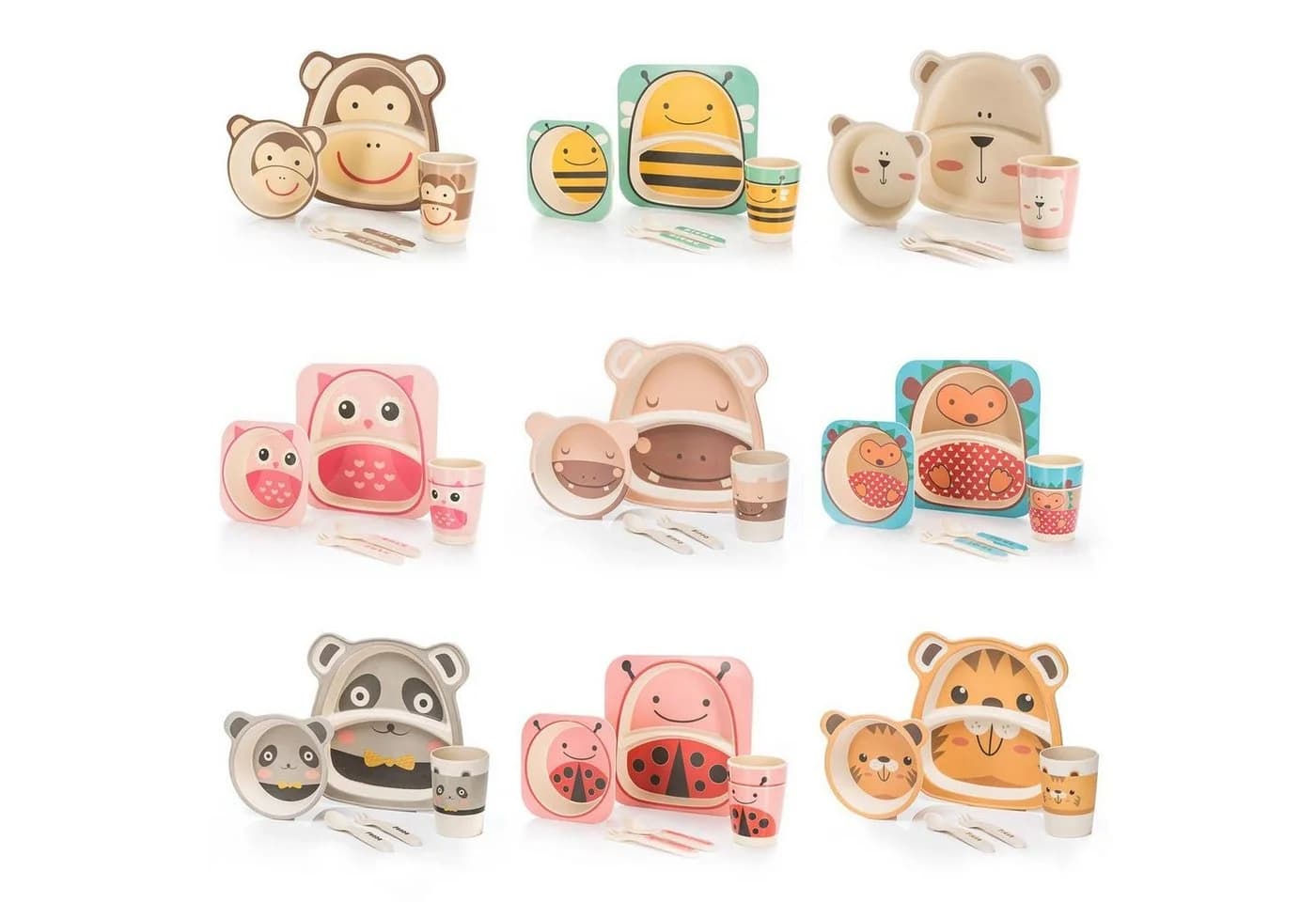 All Kids United Kindergeschirr-Set 5-tlg. Bunt mit Tiermotiv