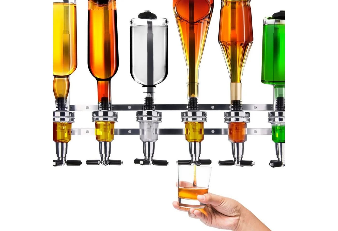 Goods+Gadgets Wandmontierter Flaschenhalter & Bar Butler mit 4cl-Dosierer