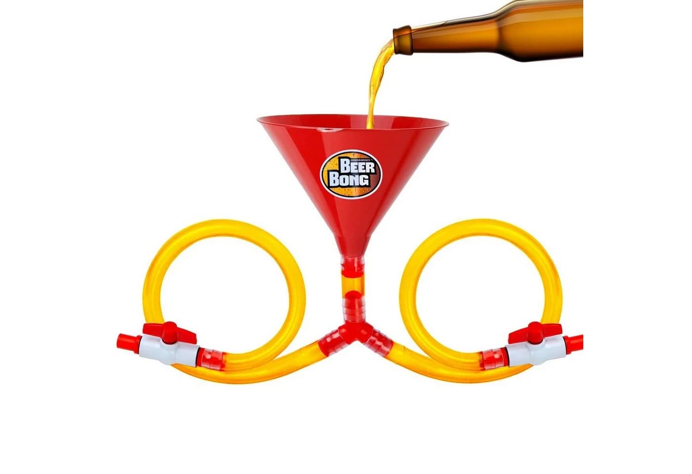 Goods+Gadgets Biertrichter mit Ventil – Party-Bier-Bong Trinkspiel, Kunststoff - Bild 5